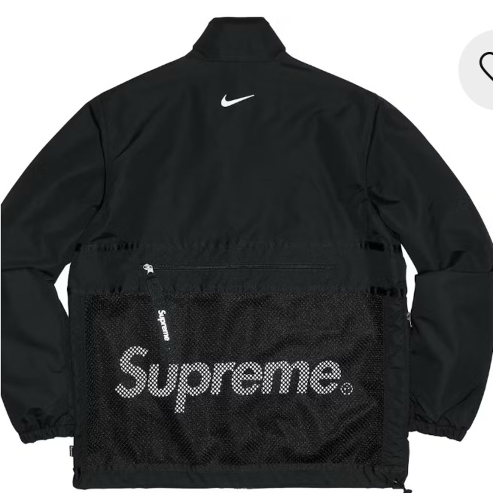Supreme Black Windbreaker Jacket with Reflective Logo